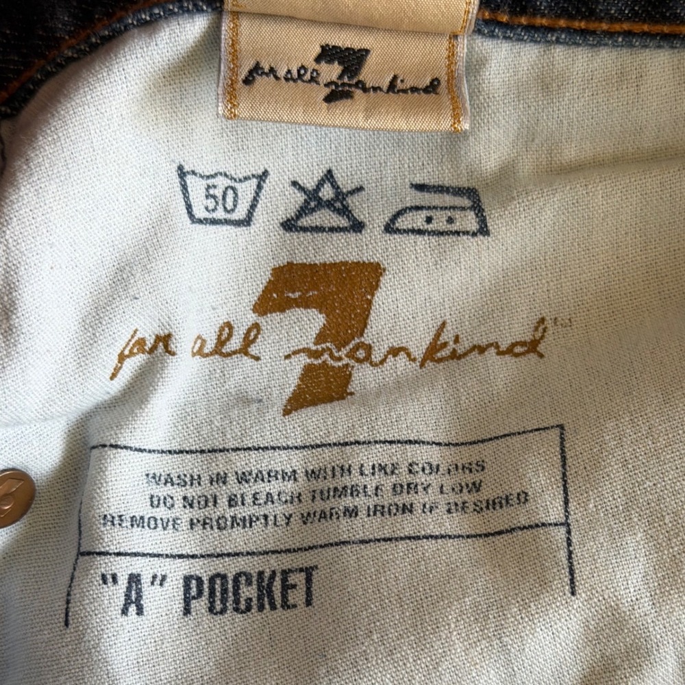 7 For All Mankind A Pocket Jeans Mens 38 Blue Medium Wash Straight Leg T530061U - Picture 4 of 9